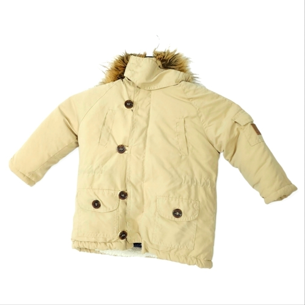 Hippototamus removable lining faux fur trimmedbhooded coat size 2t - Picture 1 of 11